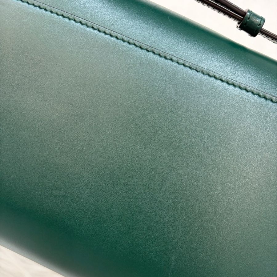 GUCCI 572375 ZUMI 綠色BOX光片皮革金鏈斜背包 側背包 斜挎包 手拿包-45