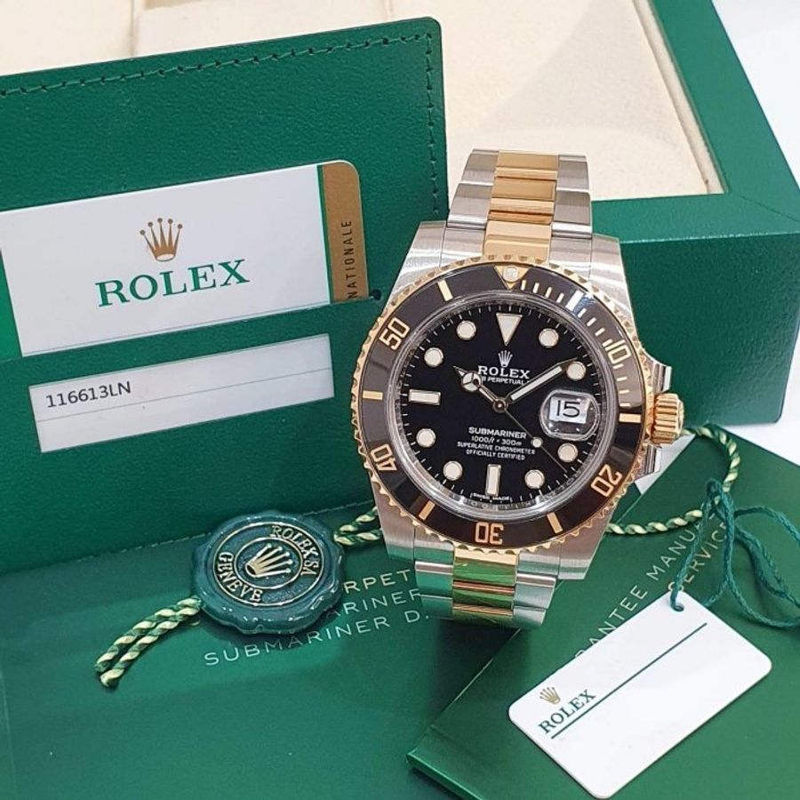 【大眾名錶】ROLEX勞力士 116613LN 潛航者 2018/10全配件 熱門保值款 半金黑水鬼 大眾名錶G309-1