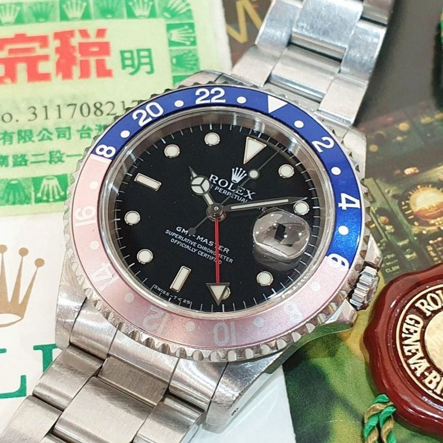 【大眾名錶】ROLEX 勞力士16700 GMT-Master老勞大全套 原況未整理 褪色紅藍圈 T25面盤 台灣AD B1220-8