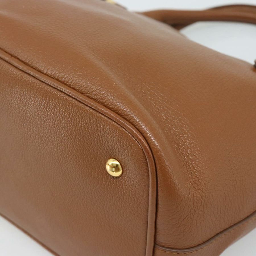 【日本直送】Miu Miu 手提包 皮革 兩用 棕色 金色 正品 185649V-16