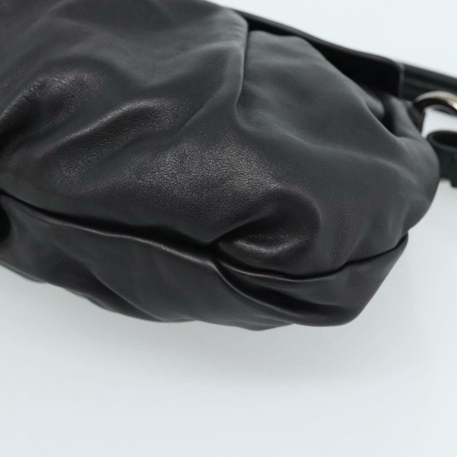 【日本直送】PRADA 黑色銀色皮革肩背包，正品編號 185477SAV-14