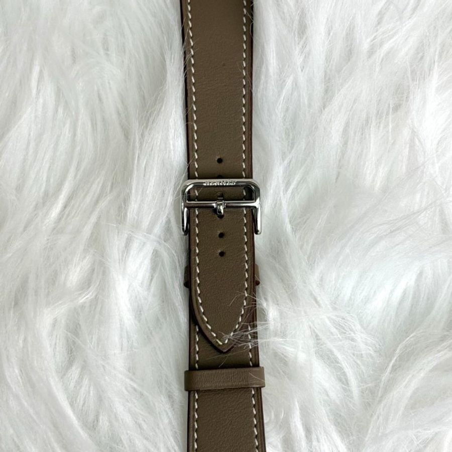 Hermès Heure H皮革錶帶 大象灰-1