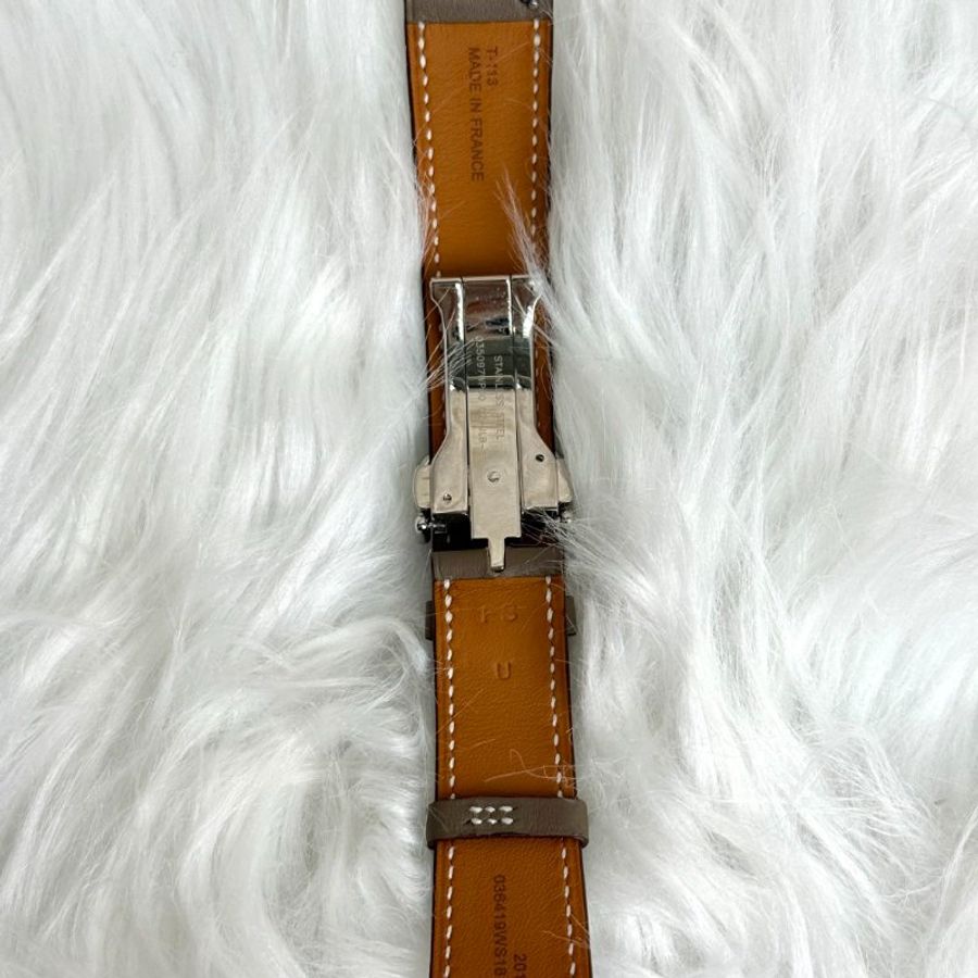 Hermès Heure H皮革錶帶 大象灰-2