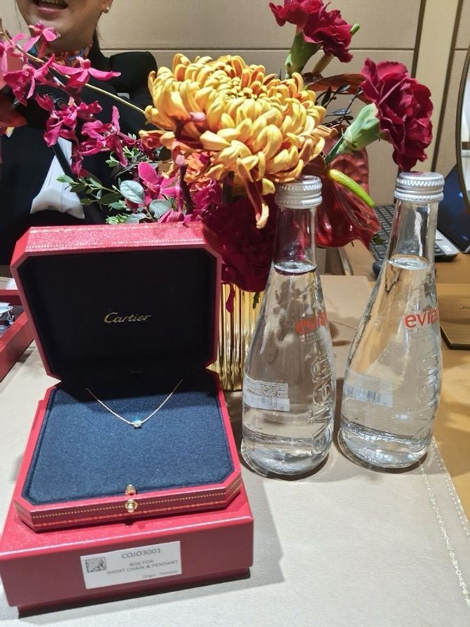 近全新 Cartier C de Cartier 鑽石項鍊玫瑰金 附GIA-0