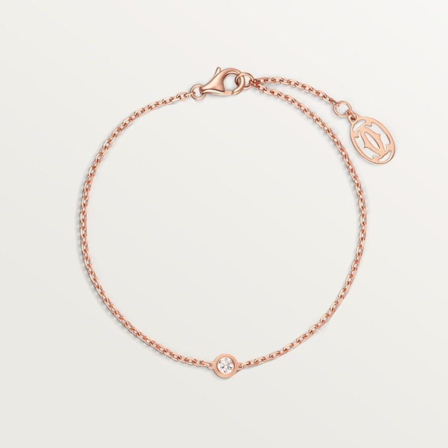 Cartier 卡地亞 Cartier d’Amour 玫瑰金 單鑽 手鍊 手環 Mini款 鑽石手鍊 B6045717-2