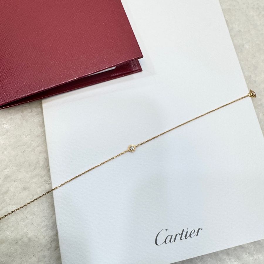 Cartier 卡地亞 Cartier d’Amour 玫瑰金 單鑽 手鍊 手環 Mini款 鑽石手鍊 B6045717-7