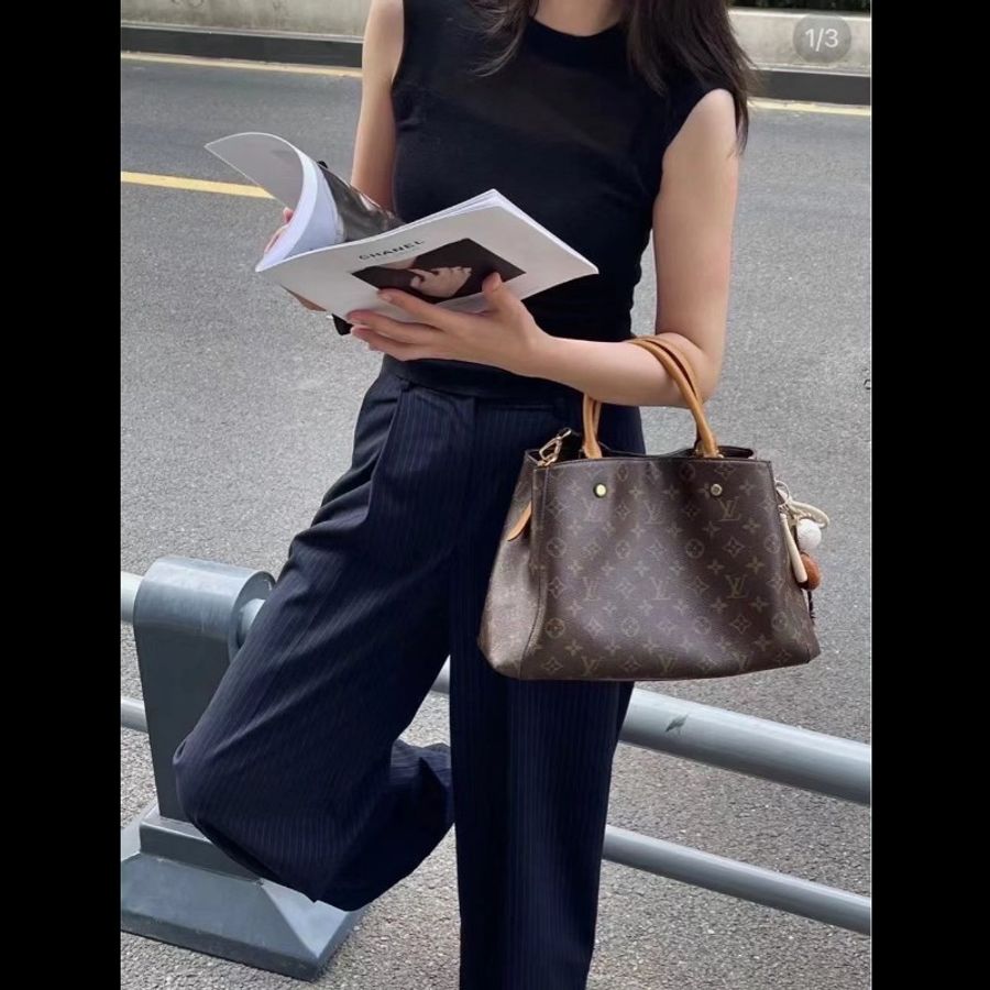 Louis Vuitton Montaigne 老花 BB 手提包肩背包-0