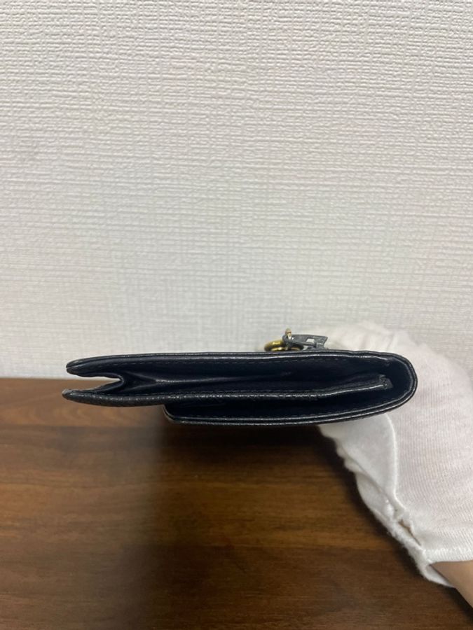 Chanel 荔枝皮壓紋logo 長夾-6