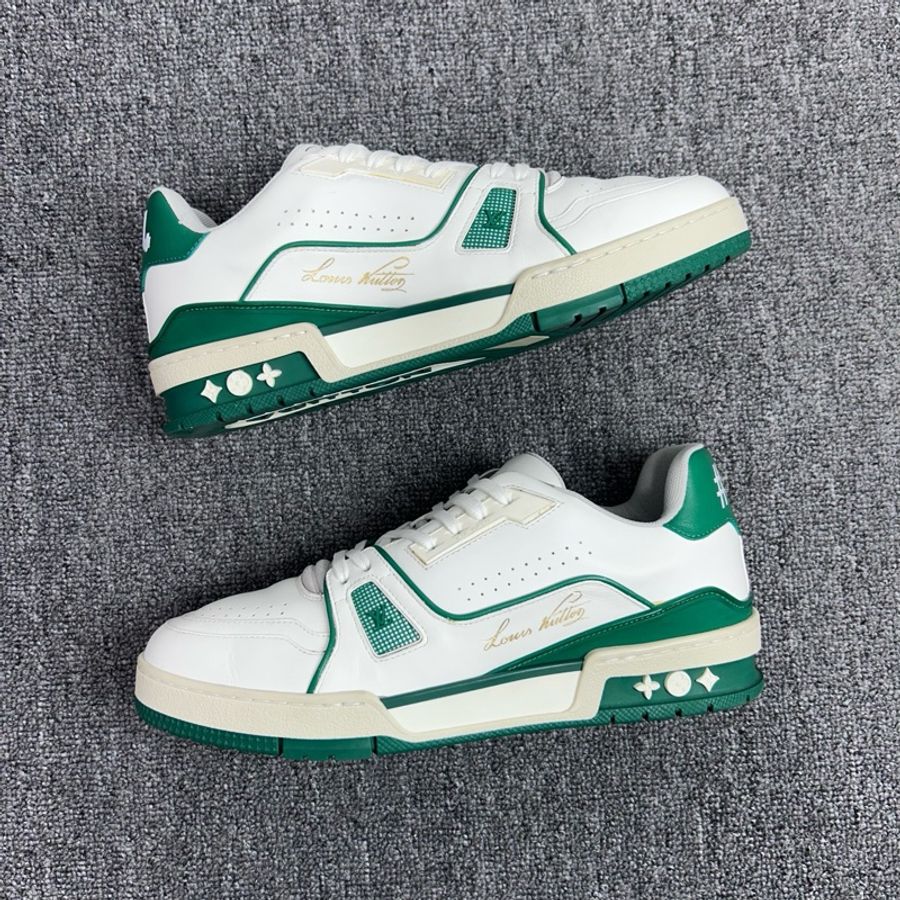 Louis Vuitton 路易威登 LV Trainer 白綠og色 後跟簽名款 40.5碼-3