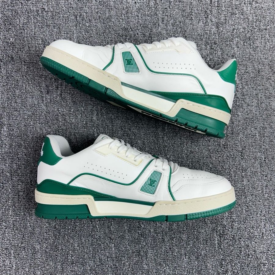 Louis Vuitton 路易威登 LV Trainer 白綠og色 後跟簽名款 40.5碼-4