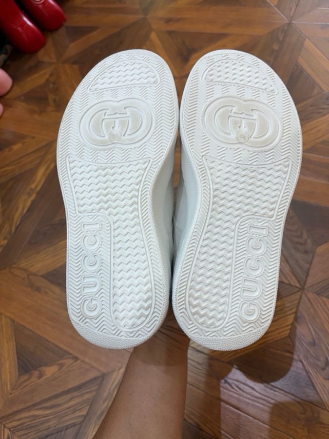 古馳/Gucci 白色梵文餅乾鞋37碼 閒置新-5