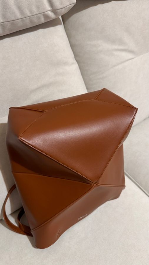 「全新自售」LOEWE 羅威 Puzzle Fold 中型 牛皮拼圖托特-松鼠棕-3