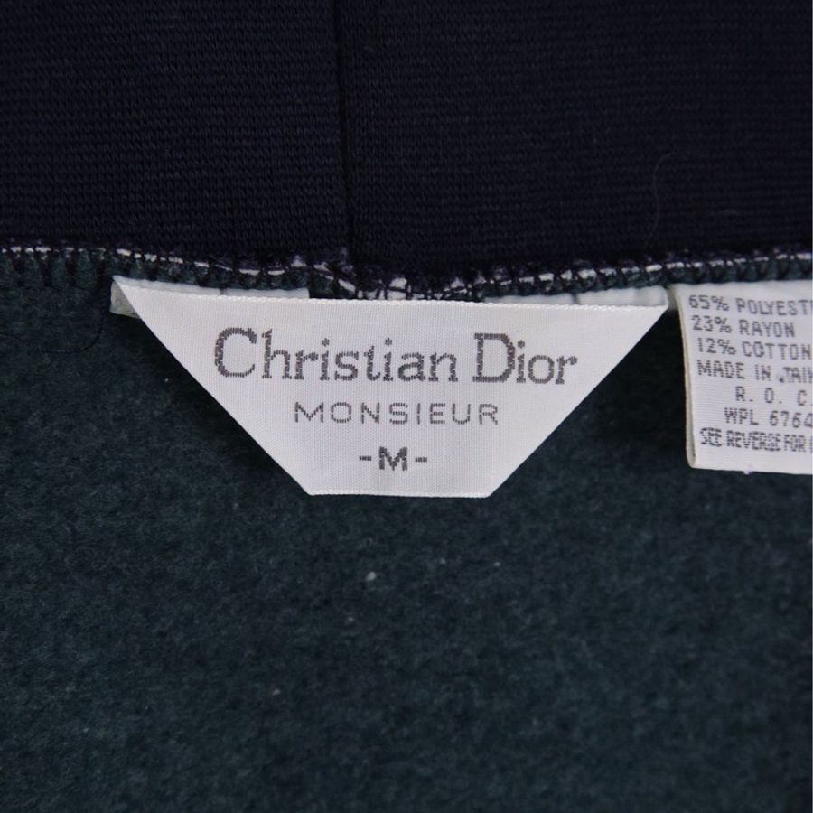 Dior 蓝绿灰三色拼接连帽套头卫衣上衣外套-12