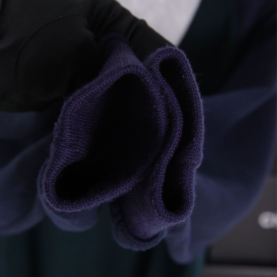 Dior 蓝绿灰三色拼接连帽套头卫衣上衣外套-17