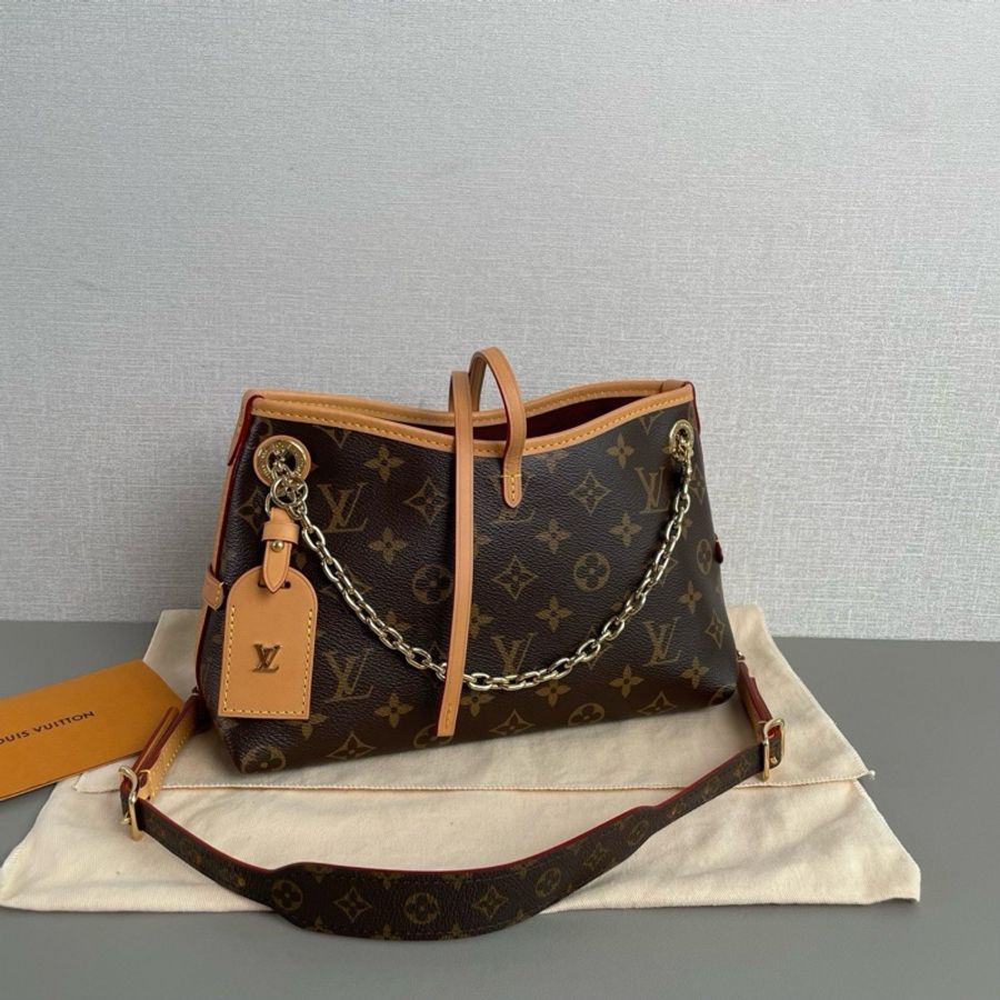 👜LV路易威登|Carryall BB|老花鏈條包|98新芯片款-2