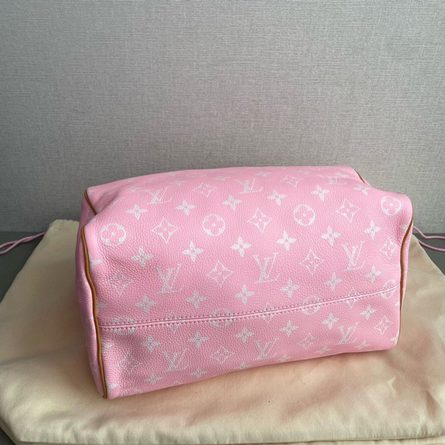 👜LV路易威登|speedy30櫻花粉 p9 bandouli 旅行包|99新芯片款-5