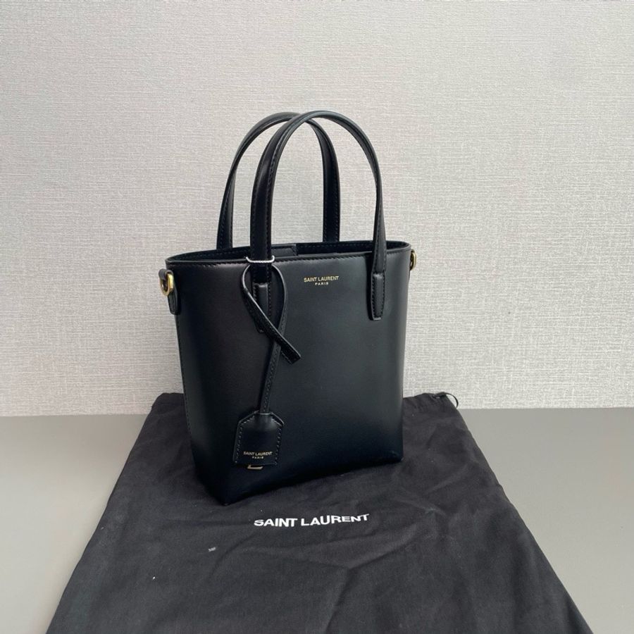 ✨YSL聖羅蘭|黑色光面牛皮mini tote迷你托特購物袋|99新-2