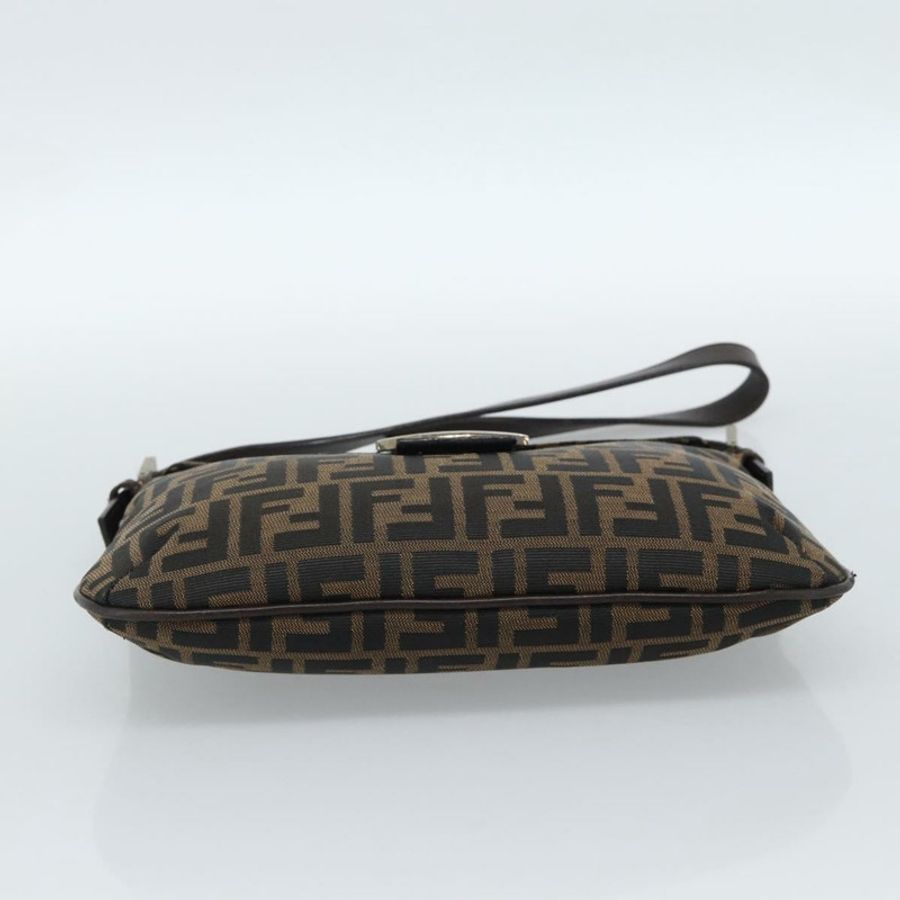 【日本直送】FENDI Zucca帆布Mamma Baguette單肩包 黑色棕色 正品 185075V-4