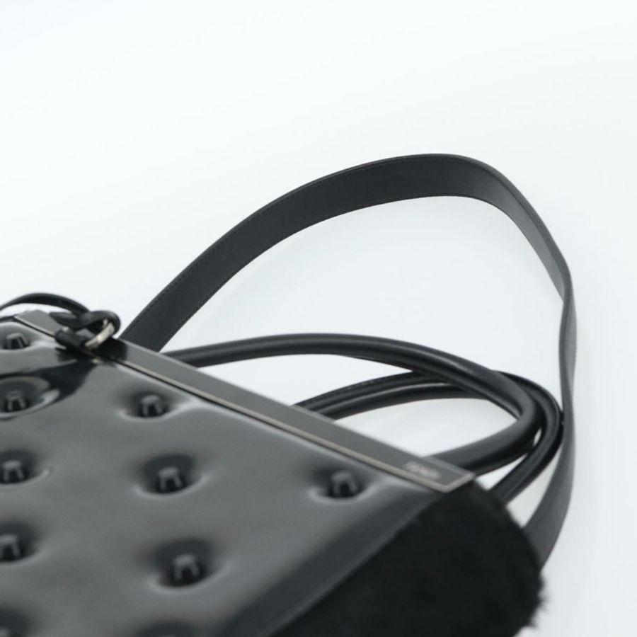 【日本直送】FENDI 漆皮手提包 兩用 黑色 銀色 正品 184926A-14