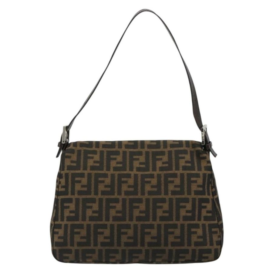 【日本直送】FENDI Zucca帆布Mamma Baguette單肩包 黑色棕色 正品 184905SAM-1