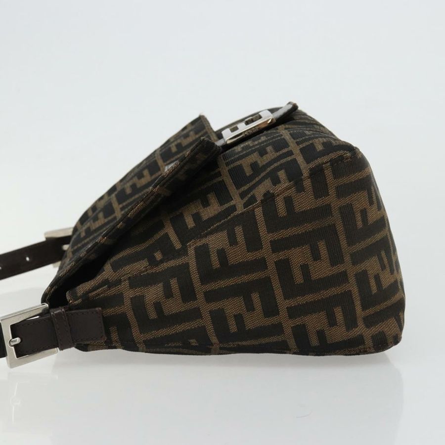 【日本直送】FENDI Zucca帆布Mamma Baguette單肩包 黑色棕色 正品 184905SAM-3
