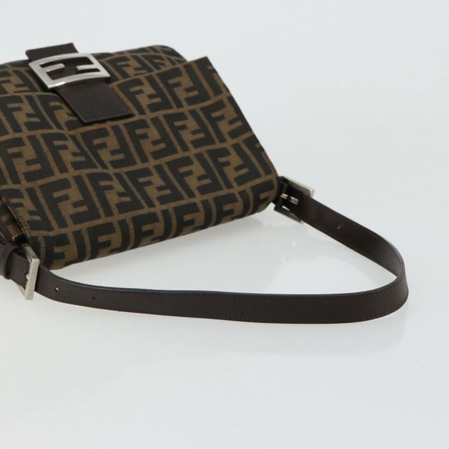 【日本直送】FENDI Zucca帆布Mamma Baguette單肩包 黑色棕色 正品 184905SAM-6