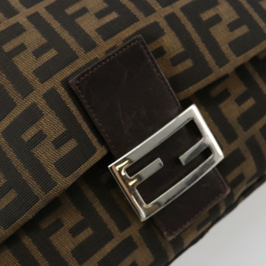 【日本直送】FENDI Zucca帆布Mamma Baguette單肩包 黑色棕色 正品 184905SAM-17