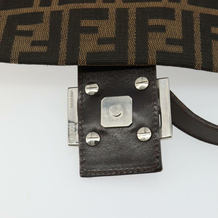 【日本直送】FENDI Zucca帆布Mamma Baguette單肩包 黑色棕色 正品 184905SAM-19