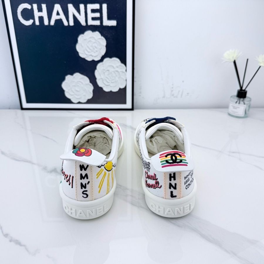Chanel香奈兒 菲董聯名帆布鞋 38碼 閒置未使用-6