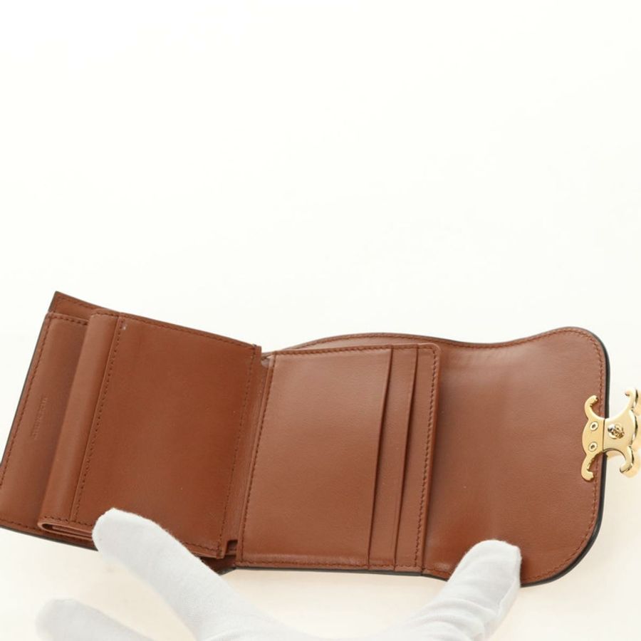 【日本直送】CELINE Triomphe 皮夾 牛仔藍 金色 正品 184693M-24