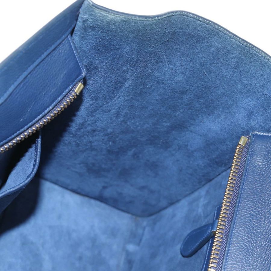 【日本直送】CELINE Luggage Micro Shopper 手提包 皮革 海軍藍 金色 正品 184734V-21