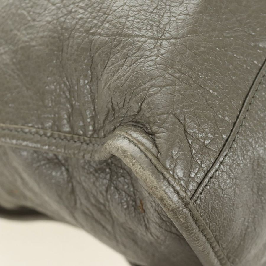 【日本直送】BALENCIAGA Giant City 手提包,皮革材質,兩用,灰色/金色,貨號 281770,正品號 184362M-16