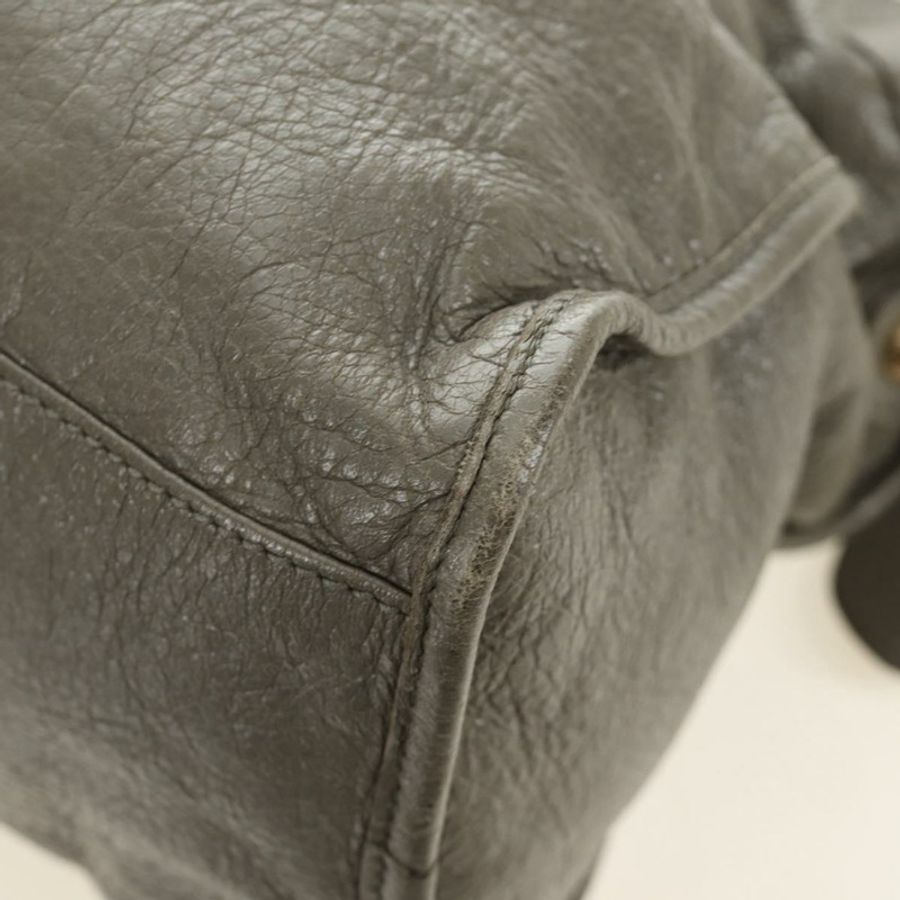 【日本直送】BALENCIAGA Giant City 手提包,皮革材質,兩用,灰色/金色,貨號 281770,正品號 184362M-17