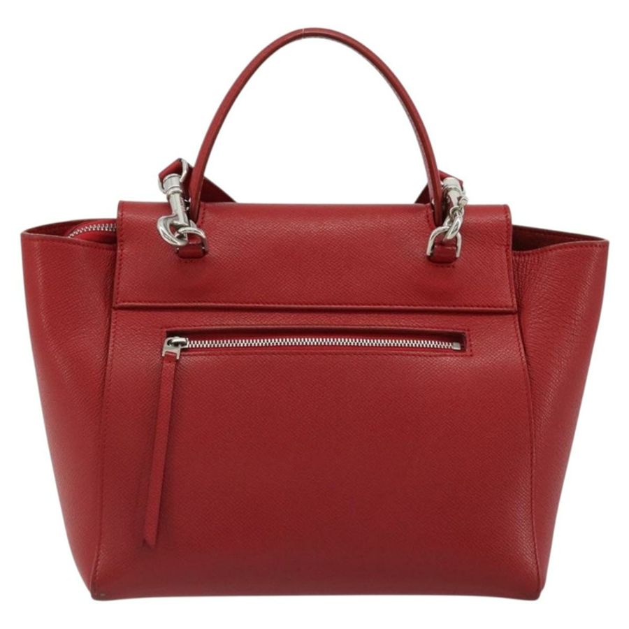 【日本直送】CELINE Belt Bag Micro Hand Bag Leather 2way Red Silver Auth 185181V-1