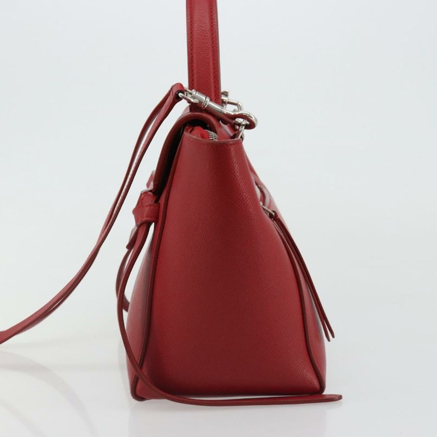 【日本直送】CELINE Belt Bag Micro Hand Bag Leather 2way Red Silver Auth 185181V-2