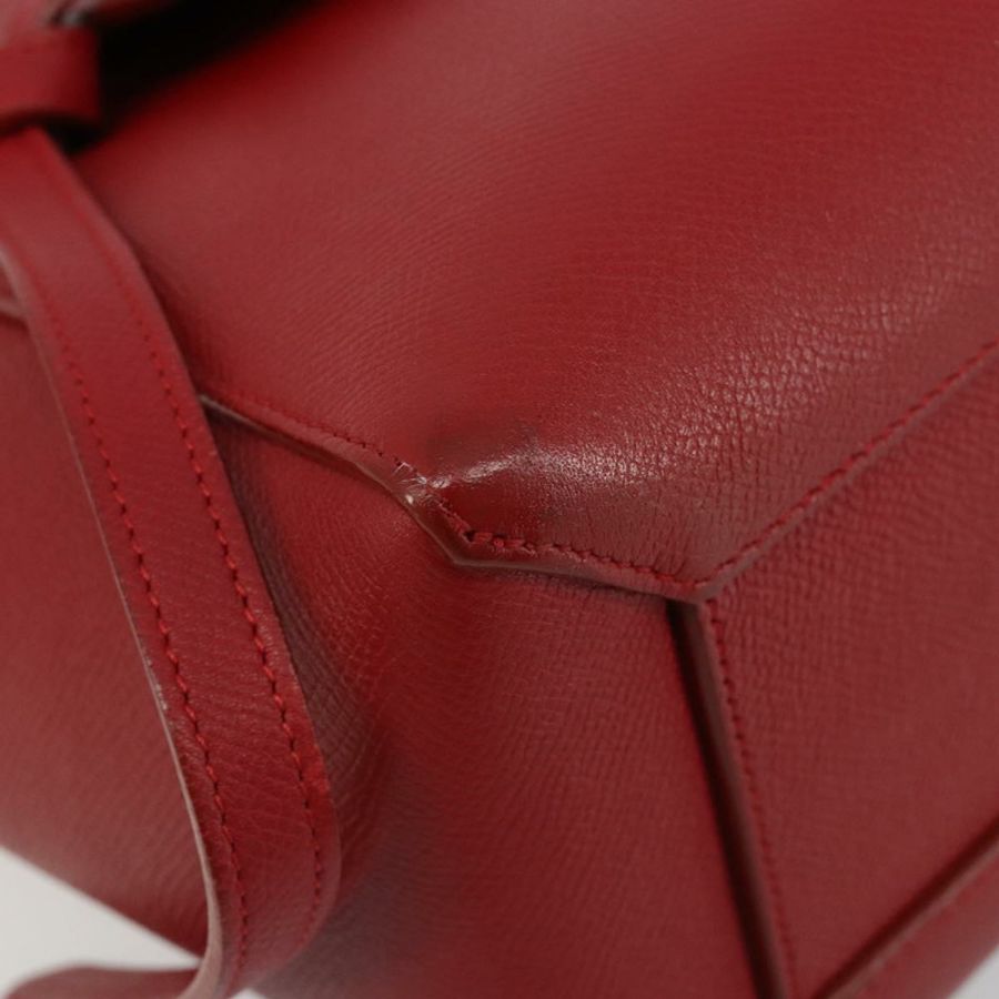 【日本直送】CELINE Belt Bag Micro Hand Bag Leather 2way Red Silver Auth 185181V-15