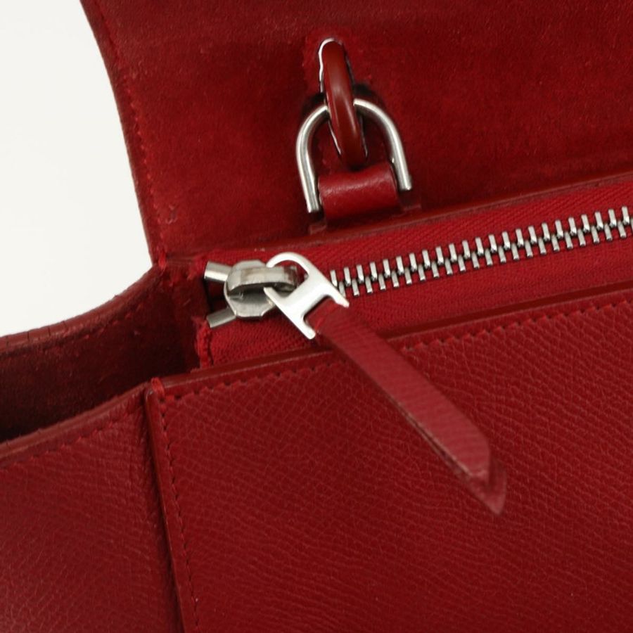 【日本直送】CELINE Belt Bag Micro Hand Bag Leather 2way Red Silver Auth 185181V-20