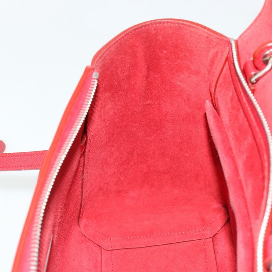 【日本直送】CELINE Belt Bag Micro Hand Bag Leather 2way Red Silver Auth 185181V-22