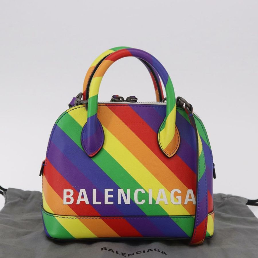【日本直送】BALENCIAGA Ville XXS 手提包 皮革 兩用 彩虹色 550646 正品 185014M-11