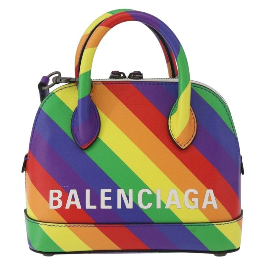 【日本直送】BALENCIAGA Ville XXS 手提包 皮革 兩用 彩虹色 550646 正品 185014M-12