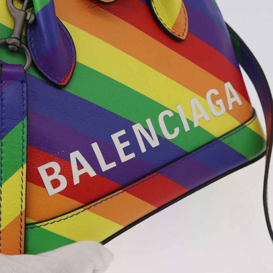 【日本直送】BALENCIAGA Ville XXS 手提包 皮革 兩用 彩虹色 550646 正品 185014M-19