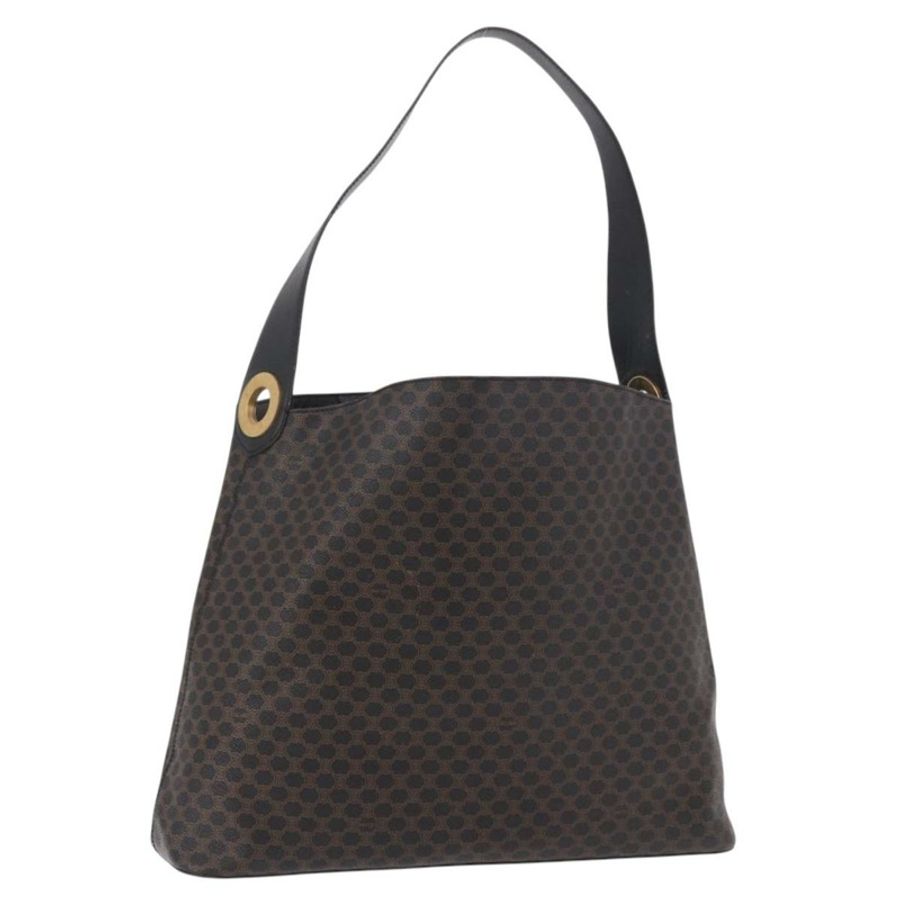 【日本直送】CELINE Macadam帆布圓形肩背包 PVC皮革 黑色 金色 正品 184927V-0