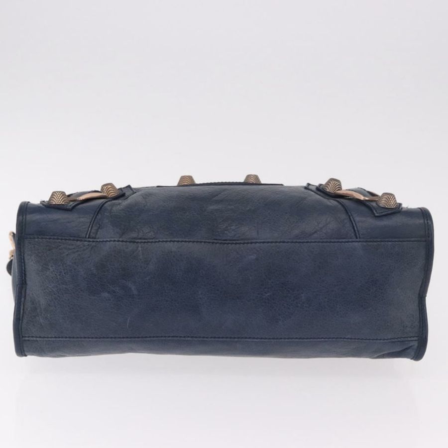 【日本直送】BALENCIAGA Giant City 手提包,皮革材質,兩用,海軍藍/金色,貨號 173084,正品編號 185368SAM-4