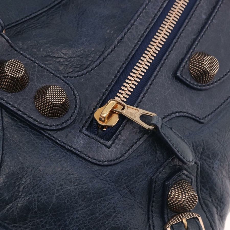 【日本直送】BALENCIAGA Giant City 手提包,皮革材質,兩用,海軍藍/金色,貨號 173084,正品編號 185368SAM-19