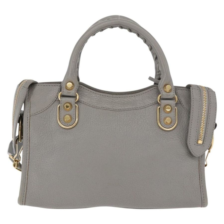【日本直送】BALENCIAGA 經典金屬邊迷你都會兩用套件 灰色 390160 授權碼 185404SAM-1