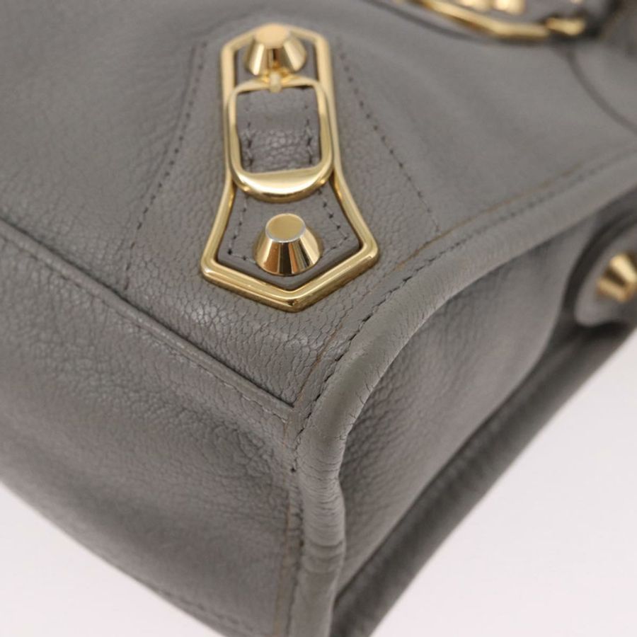【日本直送】BALENCIAGA 經典金屬邊迷你都會兩用套件 灰色 390160 授權碼 185404SAM-15