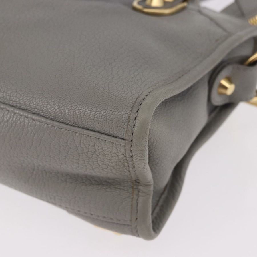 【日本直送】BALENCIAGA 經典金屬邊迷你都會兩用套件 灰色 390160 授權碼 185404SAM-17