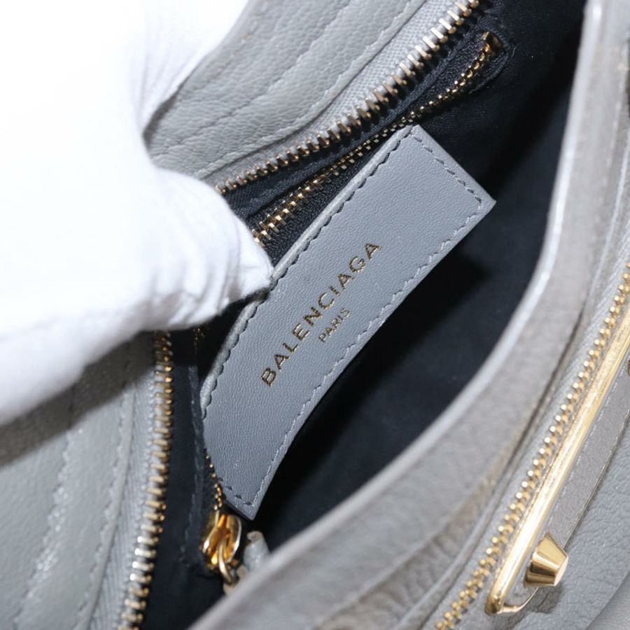 【日本直送】BALENCIAGA 經典金屬邊迷你都會兩用套件 灰色 390160 授權碼 185404SAM-18