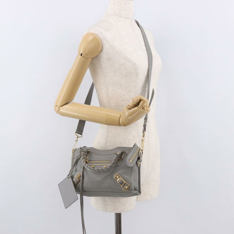 【日本直送】BALENCIAGA 經典金屬邊迷你都會兩用套件 灰色 390160 授權碼 185404SAM-26