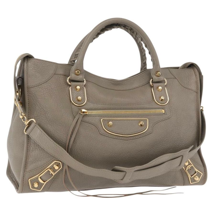 【日本直送】BALENCIAGA 經典金屬邊飾都會包 2way 米色 390154 正品 185406SAM-0